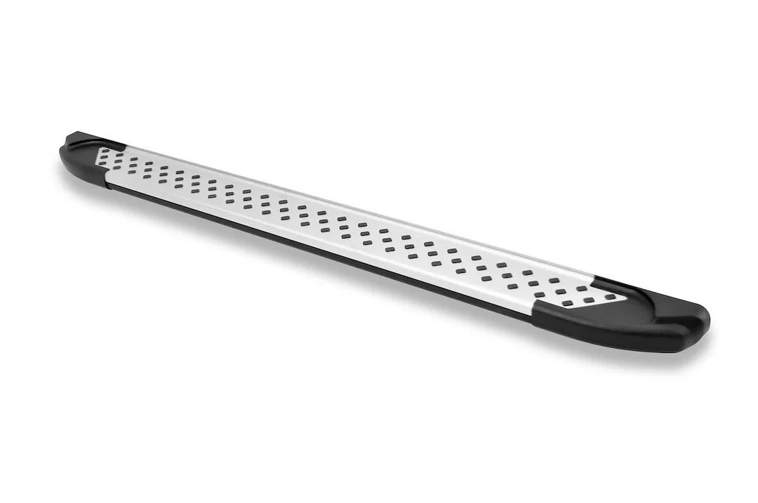 62402418 – ROMIK USA Running Board, Silver Aluminum With Black End Caps Unlighted 400 Pound Capacity